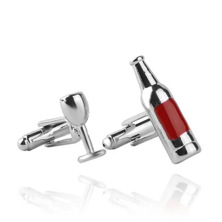 Bicchiere da vino / bottiglia - gemelli in argento