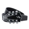 Læderbælte med metalguitarformet spænde