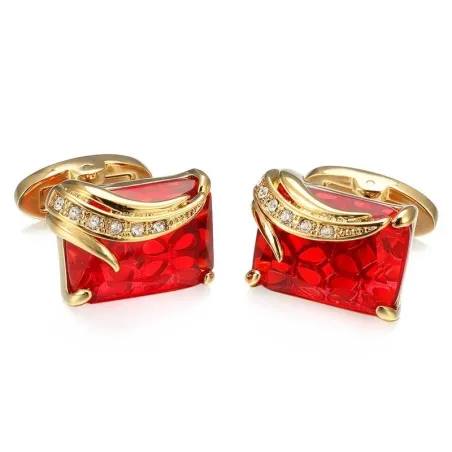 Abotoaduras quadradas luxuosas - cristal de vidro / strass