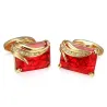 Luxurious square cufflinks - glass crystal / rhinestonesCufflinks