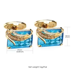 Abotoaduras quadradas luxuosas - cristal de vidro / strass