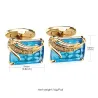 Abotoaduras quadradas luxuosas - cristal de vidro / strass