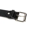 Black leather belt - with bullets / rivets - unisex - 110 cmBelts