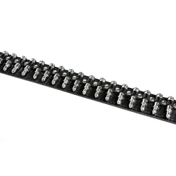 Musta nahkavyö - luoteilla / niiteillä - unisex - 110 cm