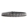 Black leather belt - with bullets / rivets - unisex - 110 cmBelts