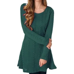 Kurzes Strickkleid - Langarmpullover