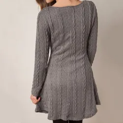 VestidosVestido corto de punto - suéter de manga larga