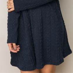 VestidosVestido corto de punto - suéter de manga larga