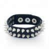 Punk style leather bracelet - spikes / rivets - unisexBracelets