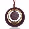 CollarColgante vintage hecho a mano - collar largo - cadena de cuerda de cuero