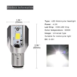 Moottoripyörän LED-ajovalon polttimo - H6 BA20D - 6000K