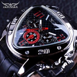 copy of JARAGAR - luxury automatic - genuine leather strap - triangle watch