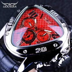 JARAGAR - Luxus-Automatikuhr - Lederarmband - Dreiecksform