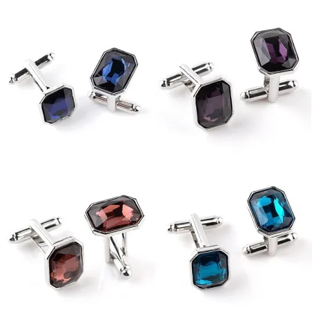 Gemelli trendy in argento con cristallo