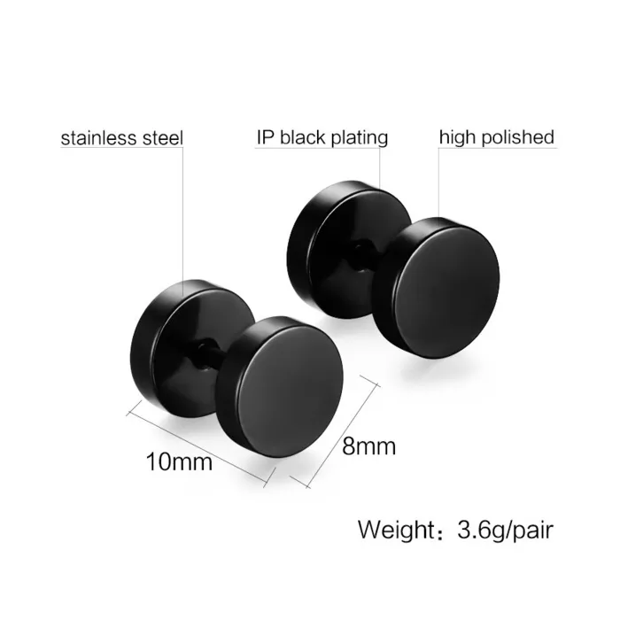 PendientesPendientes redondos negros - unisex