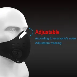 Beskyttende ansikts-/munnmaske - KN95 - med PM25 filter - luftventil - antibakteriell