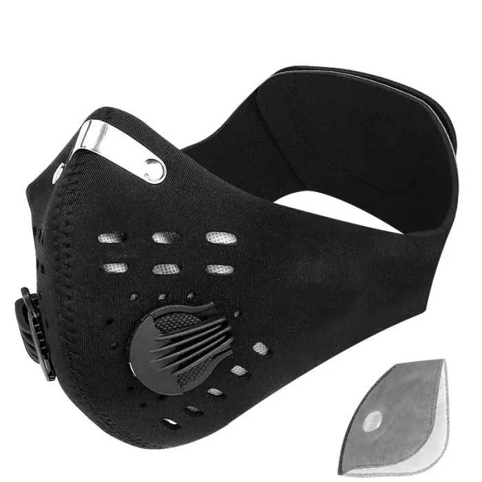 Beskyttende ansikts-/munnmaske - KN95 - med PM25 filter - luftventil - antibakteriell