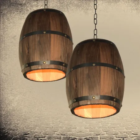 Vintage beczka - wisząca lampa sufitowaKinkiety