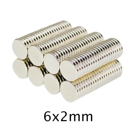 N35 - neodymmagnet - stark skiva - 6mm * 2mm - 50 st