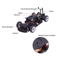 WLtoys K989 - Off-road RC auto - afstandsbediening - 1:28 - 4WD - 2.4G - 30km - speelgoedAuto