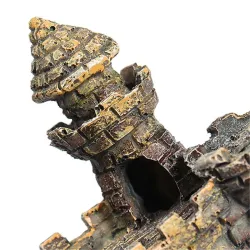 Décoration aquarium - mini château en résine - tour