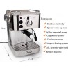 Gustino 19 Bar - halvautomatisk kaffemaskine - mælkeskummer - rustfrit stål