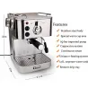 Gustino 19 Bar - halvautomatisk kaffetrakter - melkeskummer - rustfritt stål