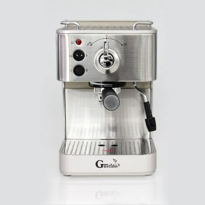 Gustino 19 Bar - cafetière semi-automatique - mousseur à lait - acier inoxydable