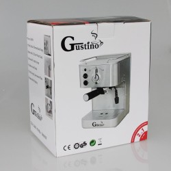 Gustino 19 Bar - halvautomatisk kaffetrakter - melkeskummer - rustfritt stål