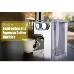 Gustino 19 Bar - cafetière semi-automatique - mousseur à lait - acier inoxydable