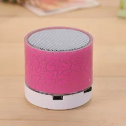 Mini Bluetooth højttaler - LED - TF kort - revnet design