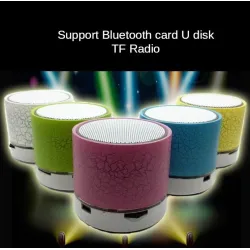 Mini Bluetooth højttaler - LED - TF kort - revnet design