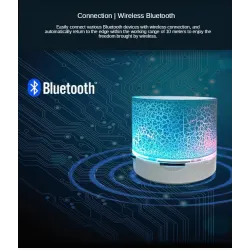Mini Bluetooth-luidspreker - LED - TF-kaart - gebarsten ontwerpBluetooth Luidsprekers