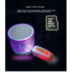 Mini Bluetooth højttaler - LED - TF kort - revnet design
