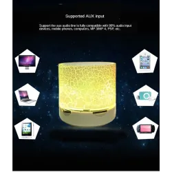 Mini Bluetooth højttaler - LED - TF kort - revnet design