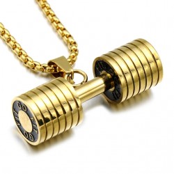 Dumbbell pendant with necklace - stainless steelNecklaces