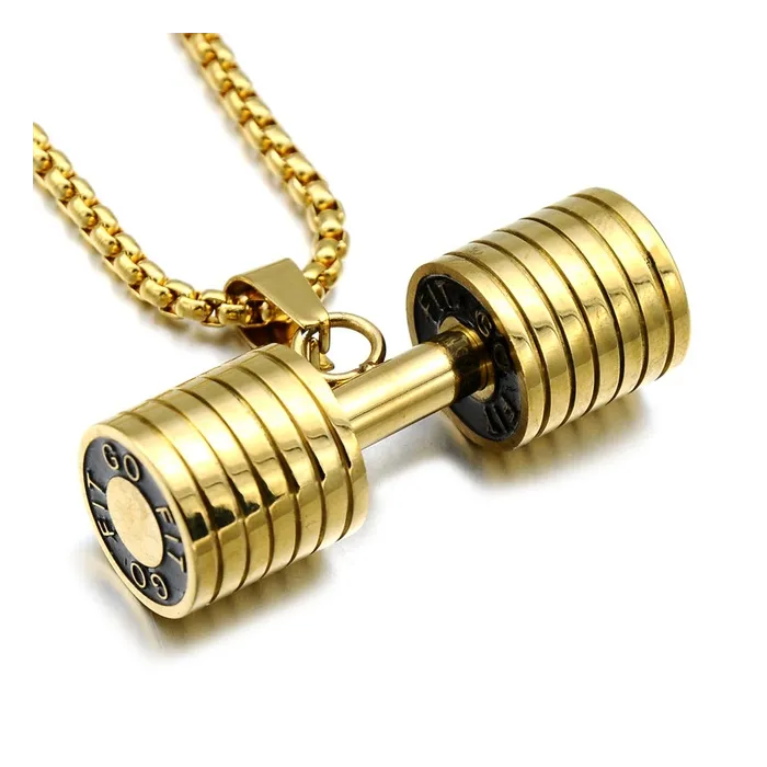 Hantelhänge med halsband - rostfritt stål