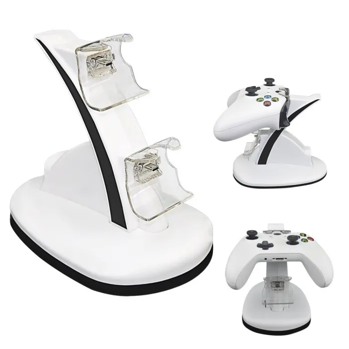 Kaksois-USB-laturi - teline - Xbox Onelle / ohuelle ohjaimelle