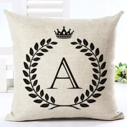 Housse de coussin déco - lettres de l'alphabet - 45*45 cm
