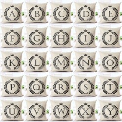Dekorativt pudebetræk - alfabetbogstaver - 45 * 45 cm