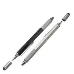 7 i 1 multifunktions pen - lineal - skruetrækker - vaterpas - touch screen stylus