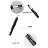 7 i 1 multifunktions pen - lineal - skruetrækker - vaterpas - touch screen stylus