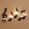 Portacandele da parete - note musicali nere