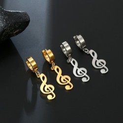 Long earrings with musical notes