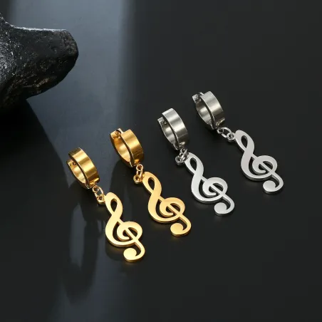 Boucles d'oreilles longues notes de musique