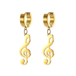 AretesPendientes largos con notas musicales