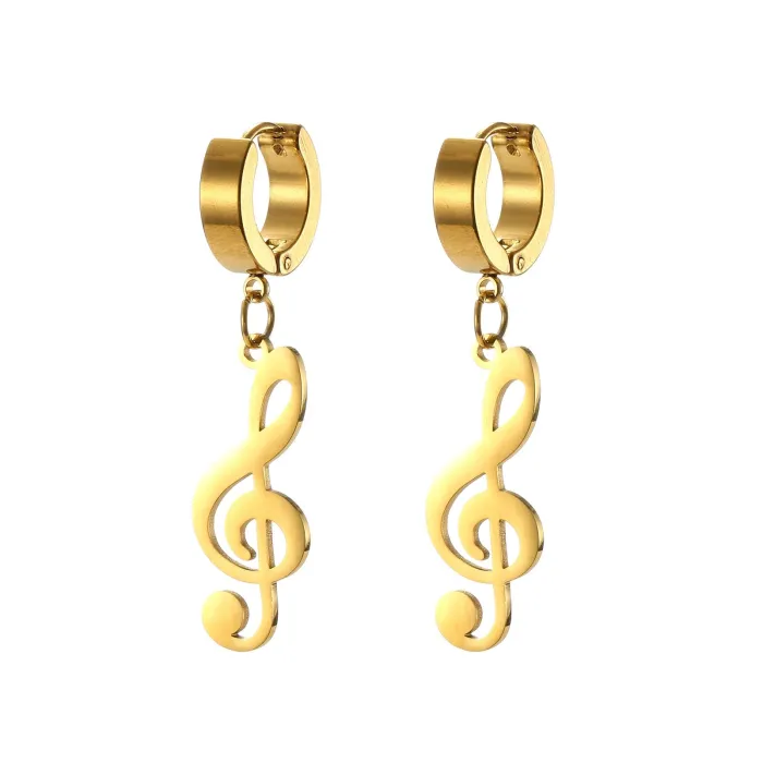 Long earrings with musical notesEarrings