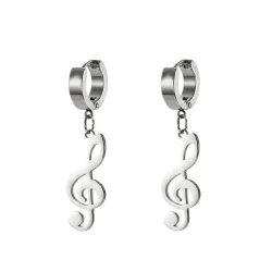 AretesPendientes largos con notas musicales