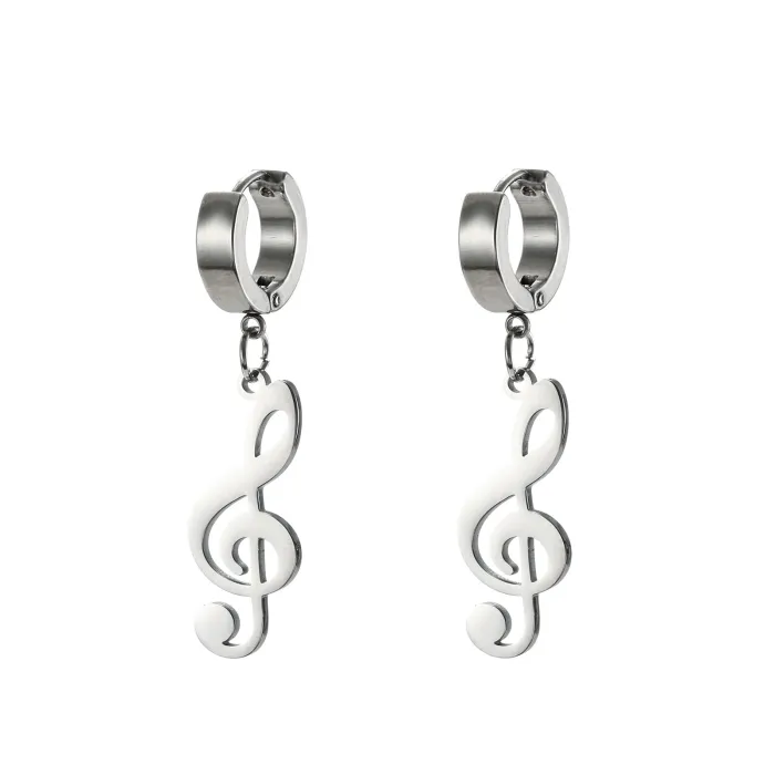 AretesPendientes largos con notas musicales