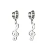 AretesPendientes largos con notas musicales
